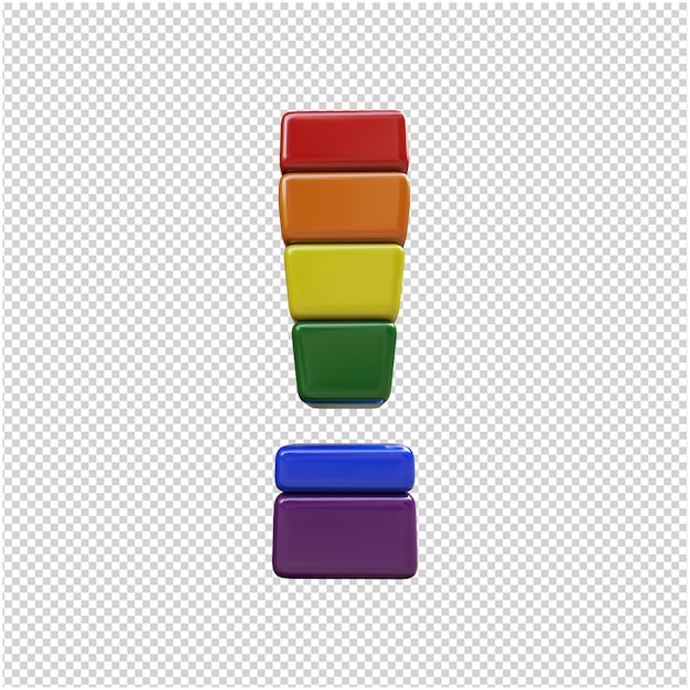 PSD lgbt flag colors symbols bottom view. 3d symbol