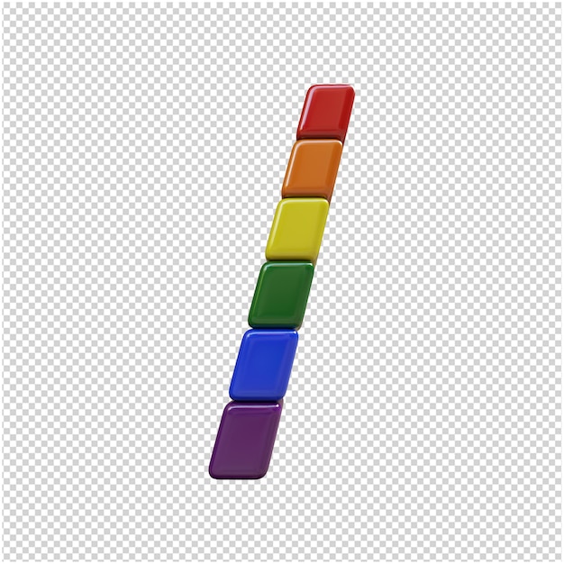 LGBT flag colors symbols bottom view. 3d symbol