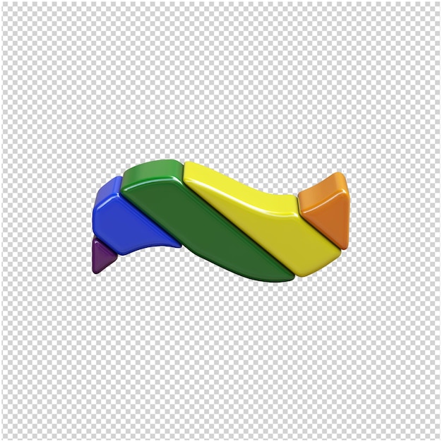 Lgbt symbols flag diagonal top view. 3d symbol