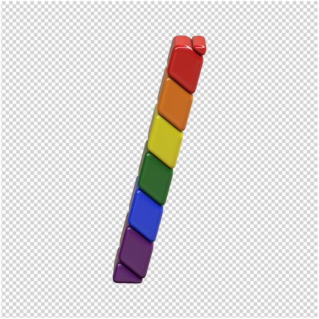 Lgbt symbols flag diagonal top view. 3d symbol