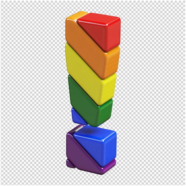 PSD lgbt symbols flag diagonally turned left. 3d symbol