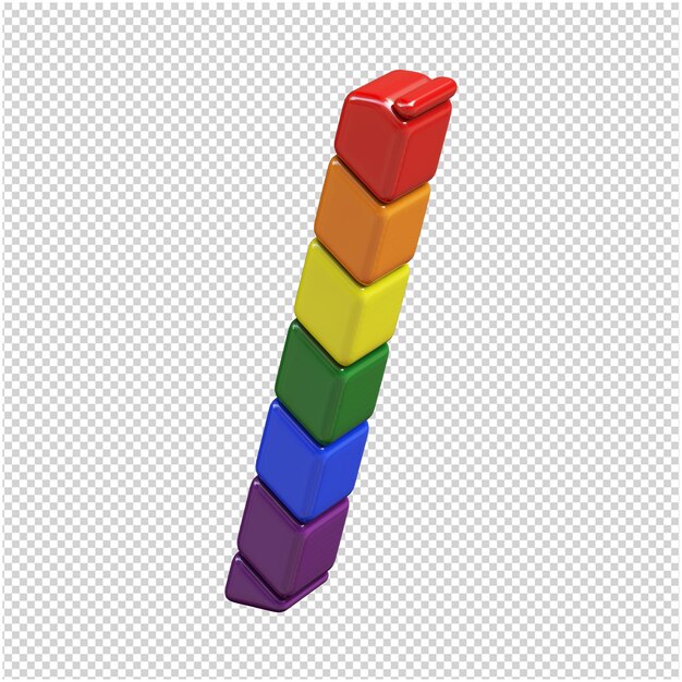 Lgbt symbols flag diagonally turned left. 3d symbol