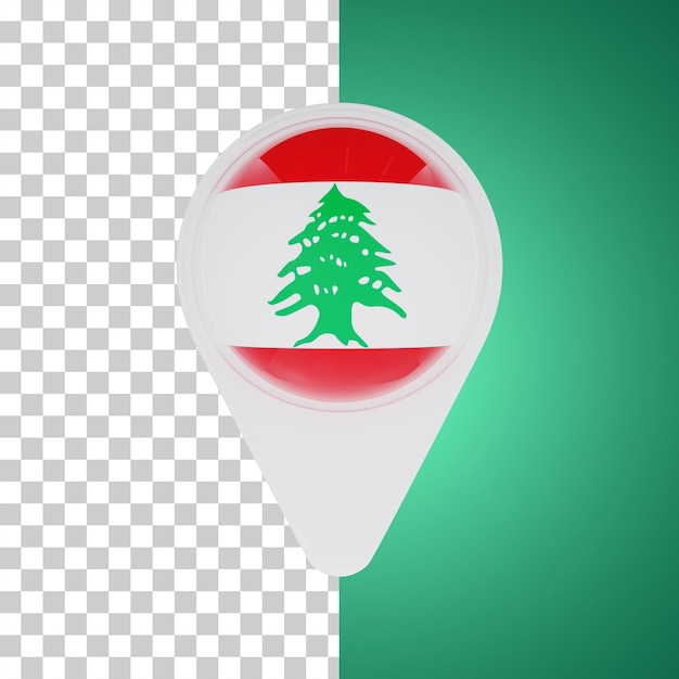 PSD libanon vlag pin kaart locatie 3d illustratie