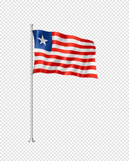 PSD liberian flag isolated on white