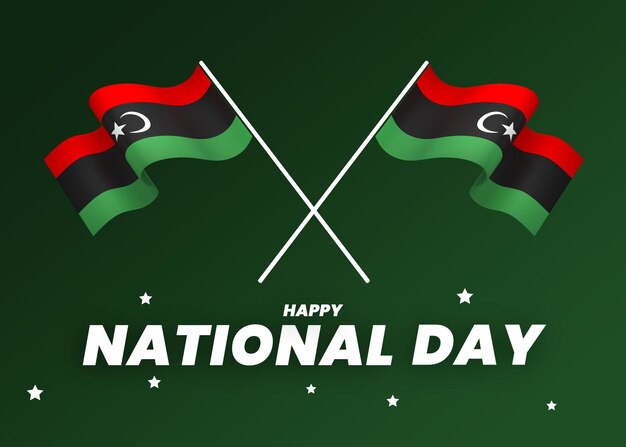 PSD libijskie flagi element projektowania narodowego dnia niepodległości baner wstążka psd