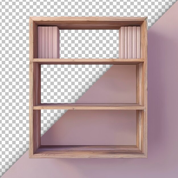 PSD library shelves isolated on transparent background