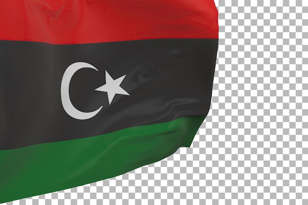 Libya flag isolated. Waving banner. National flag of libya