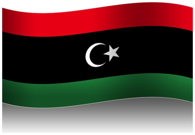 Libya wave flag 3D