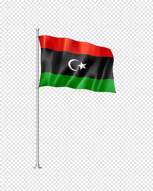 PSD libyan flag isolated on white