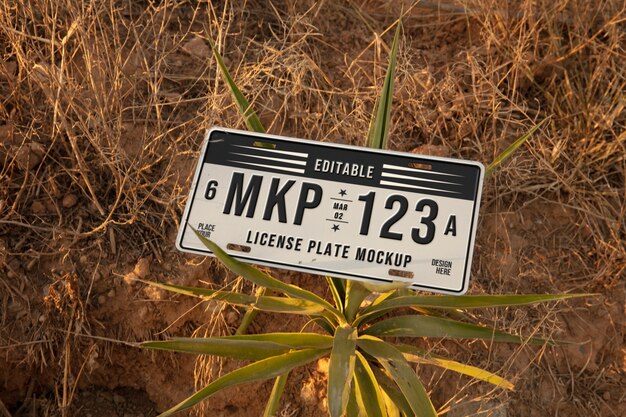 License plate font mockup