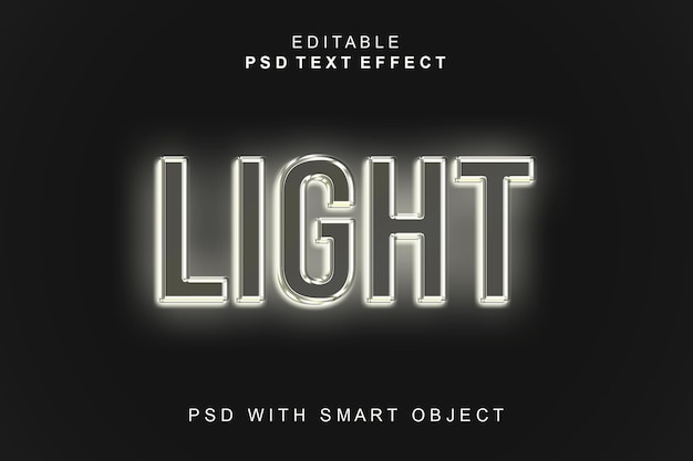 PSD licht 3d-teksteffect