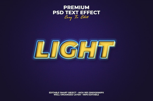 Licht teksteffect Premium Psd