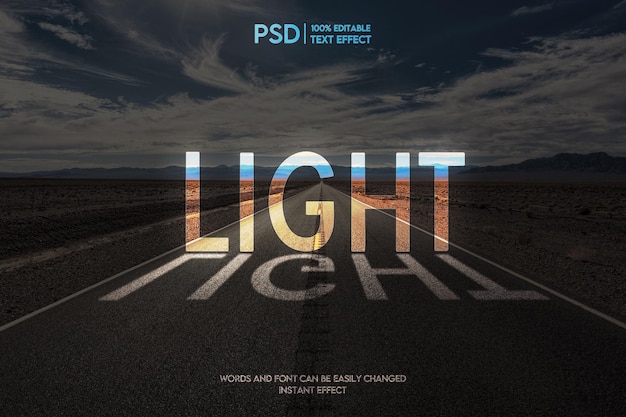 PSD licht teksteffect