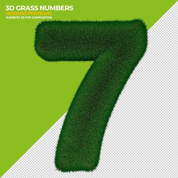 Liczby 3d trawy izolowane dla kompozycji