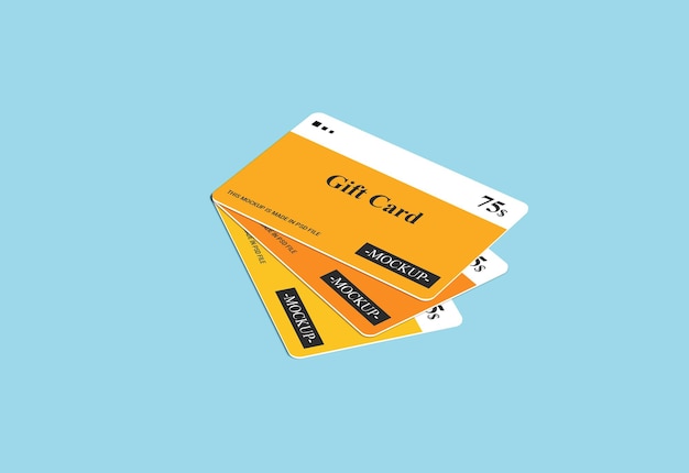 Lidmaatschapskaart, cadeaukaart, smartcard, kortingskaart, aanbiedingskaart 3d mockups-sjabloon