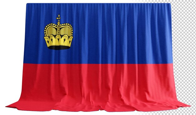 Liechtenstein flag curtain in 3d rendering liechtenstein's natural beauty