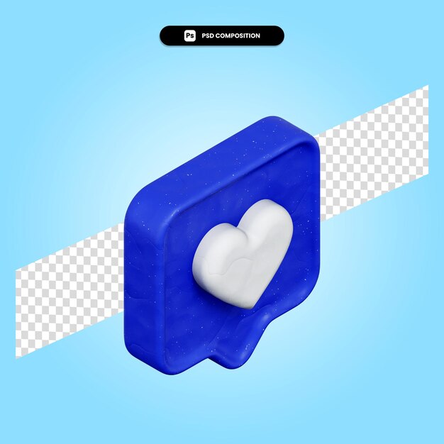 Liefde 3d render illustratie geïsoleerd