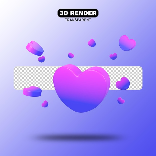 Liefde 3d render paars