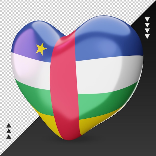 PSD liefde centraal-afrikaanse republiek vlag haard 3d-rendering juiste weergave