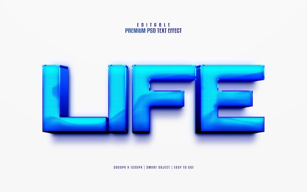 Life blue editable premium psd text effect