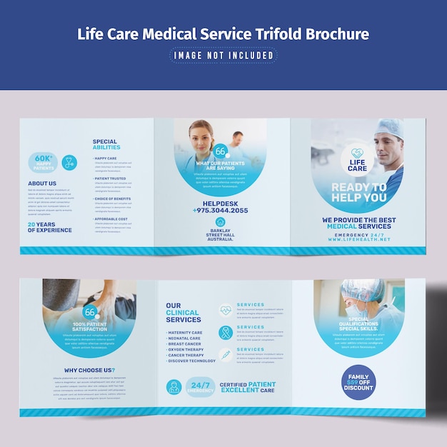 Servizi medici di assistenza vitale brochura tripla