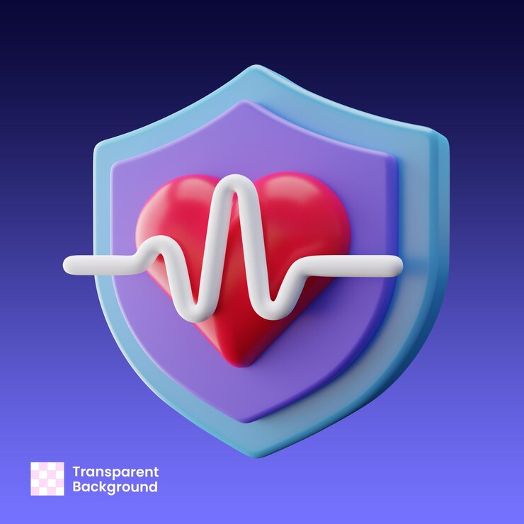 PSD иллюстрация life insurance shield в 3d