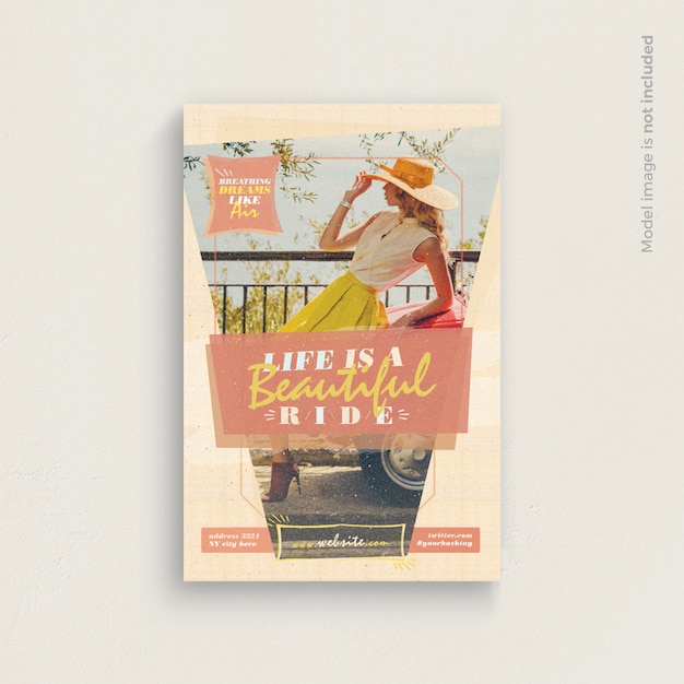 PSD life is a beautiful ride flyer template