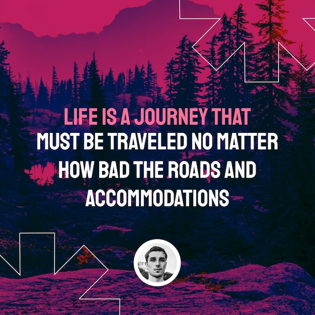 PSD life quote instagram post psd template