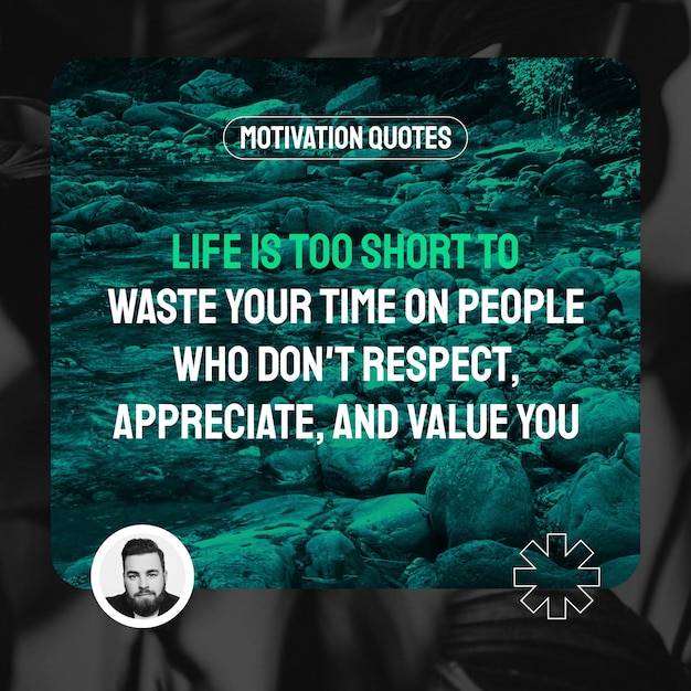Life quote instagram post psd template