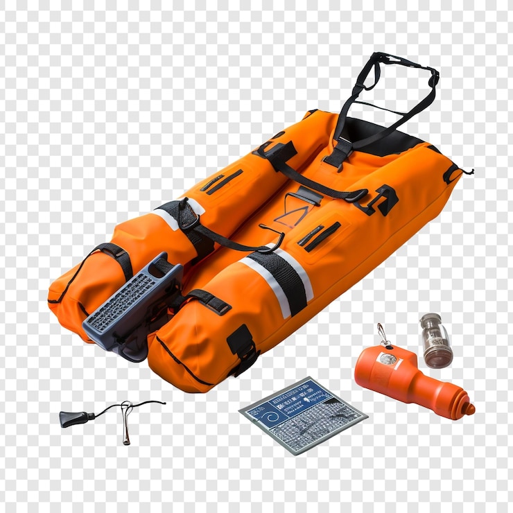PSD life saving equipment life jackets isolated on transparent background