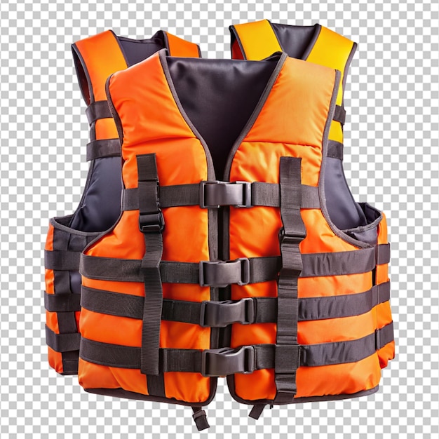 Life saving equipment life jackets isolated on transparent background