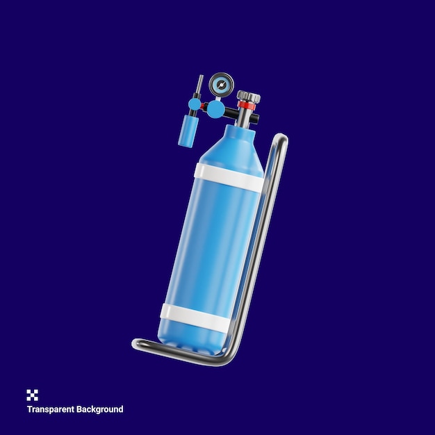 life support oxygen tank 3d icon illustration
