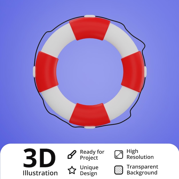 救命浮輪3Dイラスト
