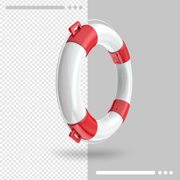 PSD lifebuoy 3d rendering isolated