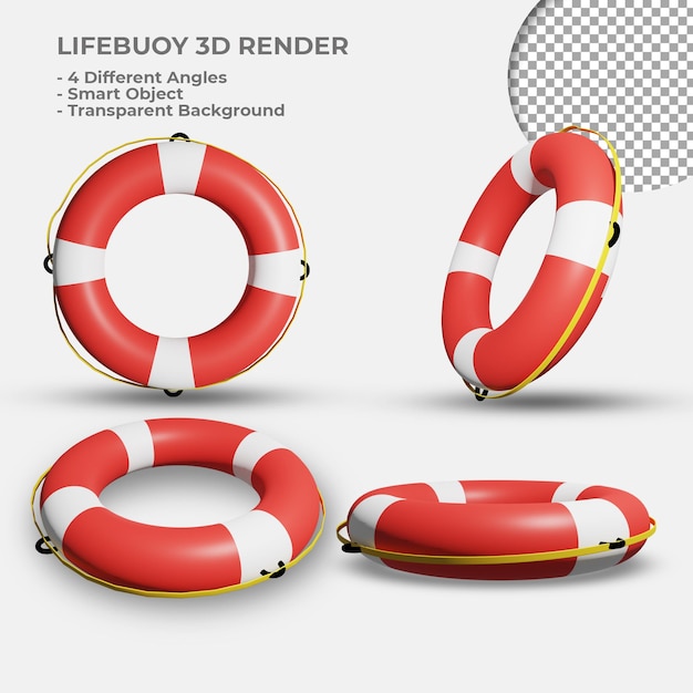 Lifebuoy 현실적인 3d 렌더링 절연