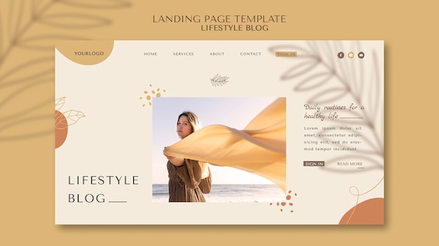 PSD lifestyle blog landing page