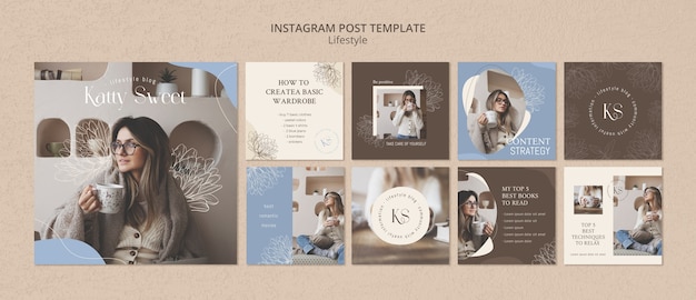 PSD lifestyle concept instagram posts