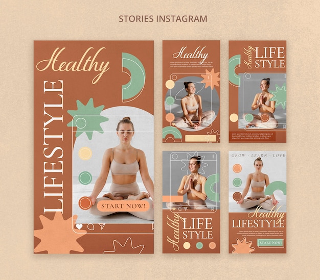 PSD modello di storie di instagram concetto di stile di vita