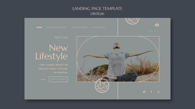 Lifestyle inspiration landing page template with photo