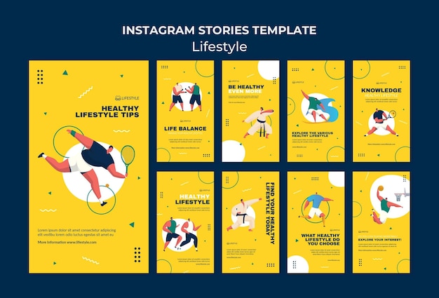 PSD modello di storie di instagram di stile di vita