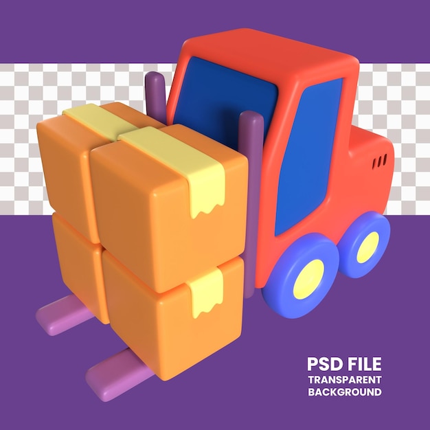 PSD 리프트 트럭 3d 그림 아이콘