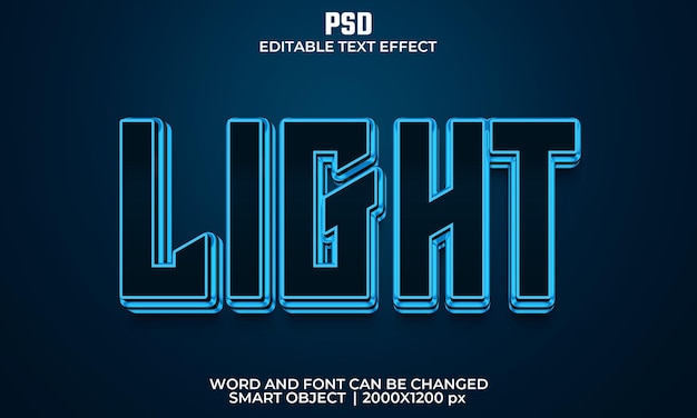 Легкий 3d редактируемый текстовый эффект Premium Psd с фоном