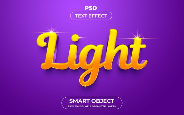 Light 3d editable text effect style with background