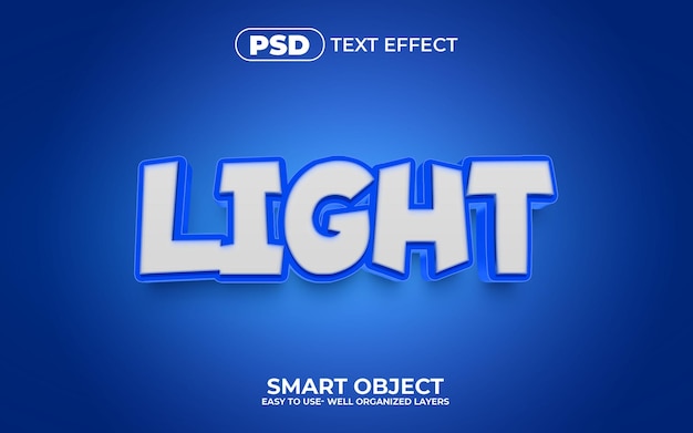 Light 3d editable text effect style with premium background