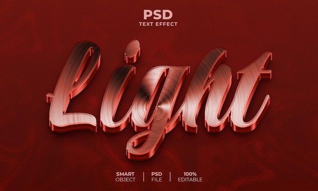 PSD light 3d editable text effect