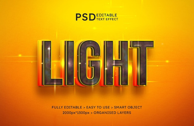 PSD light 3d stylish editable text effect