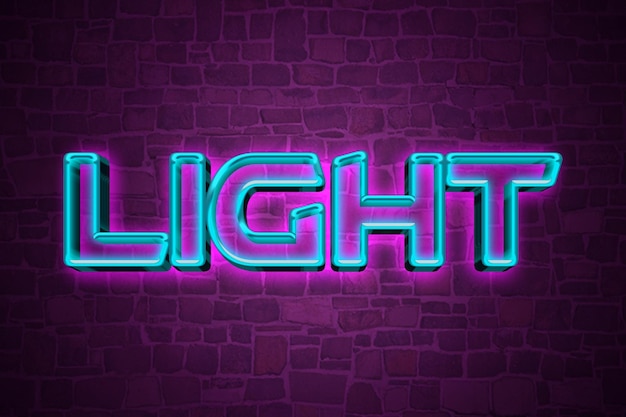 Light 3d text effect