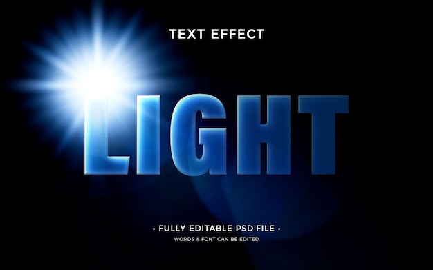 PSD light  in the background text effect