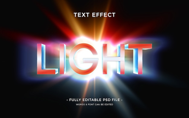 PSD light  in the background text effect