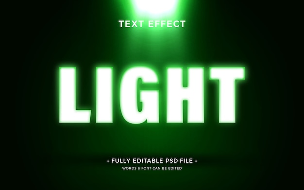 PSD light  in the background text effect